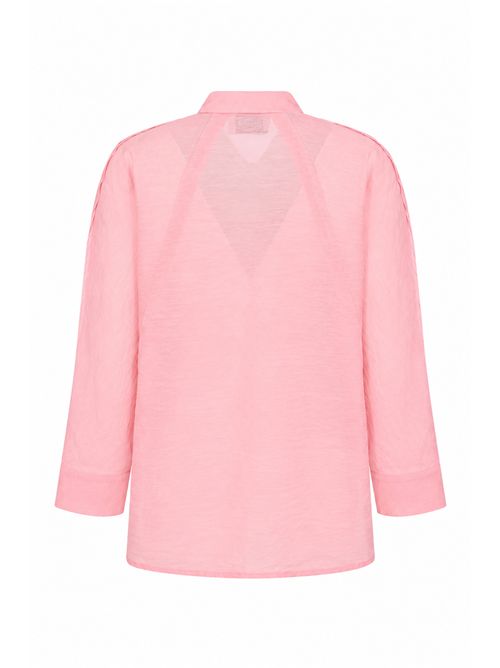 Camicia relaxed in mussola di cotone Rosa Alpha Studio | AD-6542L2015